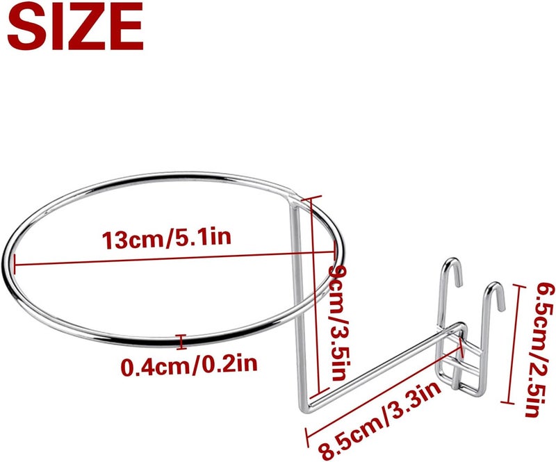 QoTang 6-Pack Hat Displayer - Metal Gridwall Rack with Hooks for Retail & Home - Image 2